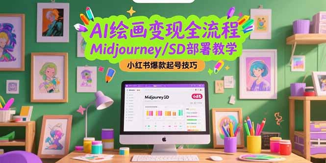 AI绘画变现全流程,Midjourney/SD部署教学,小红书爆款起号技巧 AI绘画变现全流程,Midjourney/SD部署教学,小红书爆款起号技巧