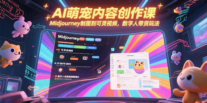 AI萌宠内容创作课,Midjourney制图到可灵视频,数字人带货玩法 AI萌宠内容创作课,Midjourney制图到可灵视频,数字人带货玩法