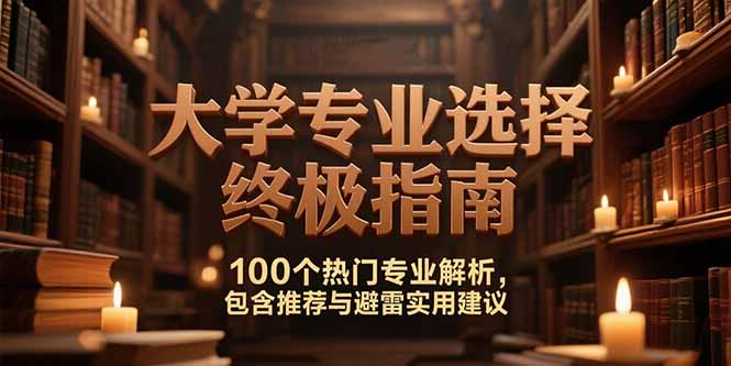 付费文:大学专业选择终极指南,100个热门专业解析,包含推荐与避雷实用建议 付费文:大学专业选择终极指南,100个热门专业解析,包含推荐与避雷实用建议