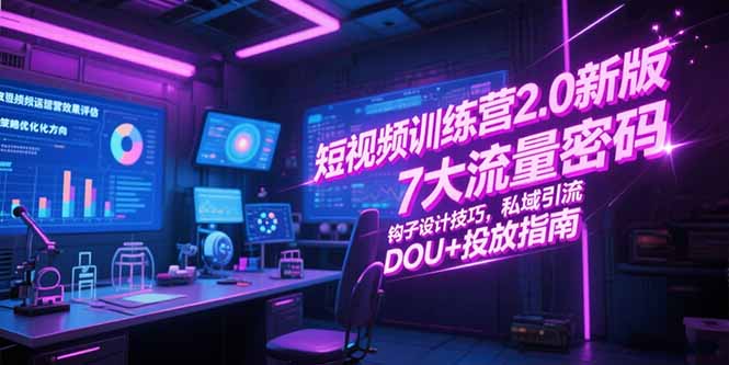 短视频训练营2.0新版,7大流量密码/钩子设计技巧/私域引流/DOU+投放指南 短视频训练营2.0新版,7大流量密码/钩子设计技巧/私域引流/DOU+投放指南