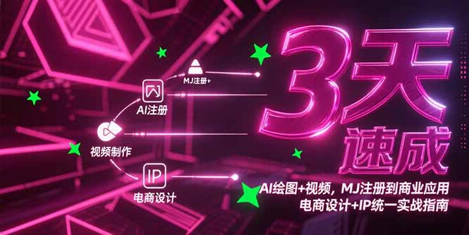 3天速成AI绘图+视频，MJ注册到商业应用，电商设计+IP统一实战指南 - 技研社-技研社