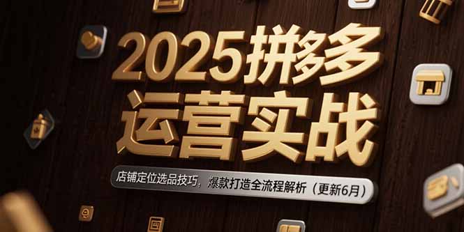 2025拼多多运营实战:店铺定位选品技巧,爆款打造全流程解析(更新6月) 2025拼多多运营实战:店铺定位选品技巧,爆款打造全流程解析(更新6月)
