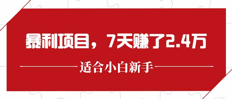 最新暴利项目，每单收益轻松在300以上，7天赚了2.4万 - 技研社-技研社