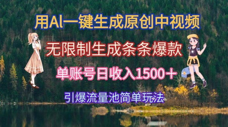 用Al一键生成原创中视频,无限制生成条条爆款,单账号日收入1500+引爆… - 技研社-技研社
