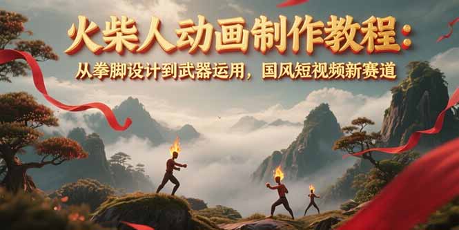 火柴人动画制作教程：从拳脚设计到武器运用，国风短视频新赛道 - 技研社-技研社