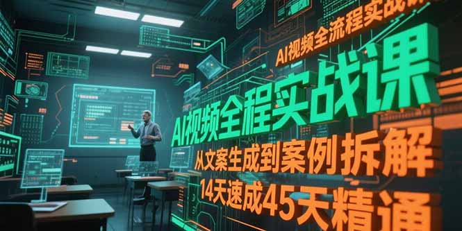 AI视频全流程实战课,从文案生成到案例拆解,14天速成45天精通 AI视频全流程实战课,从文案生成到案例拆解,14天速成45天精通
