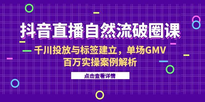 抖音直播自然流破圈课-6月,千川投放与标签建立,单场GMV百万实操案例解析 抖音直播自然流破圈课-6月,千川投放与标签建立,单场GMV百万实操案例解析