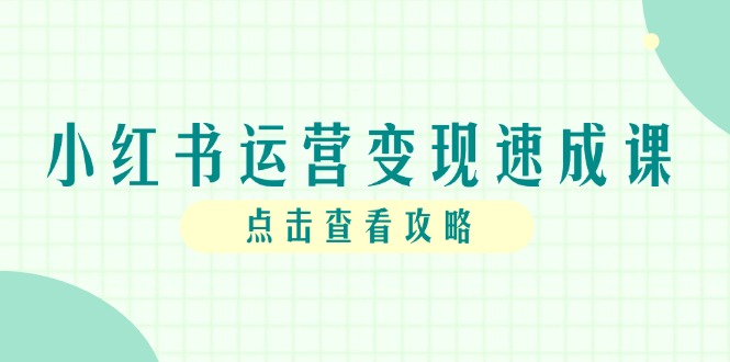 小红书运营变现速成课,账号搭建到暴力起号,个人IP全流程指南 小红书运营变现速成课,账号搭建到暴力起号,个人IP全流程指南