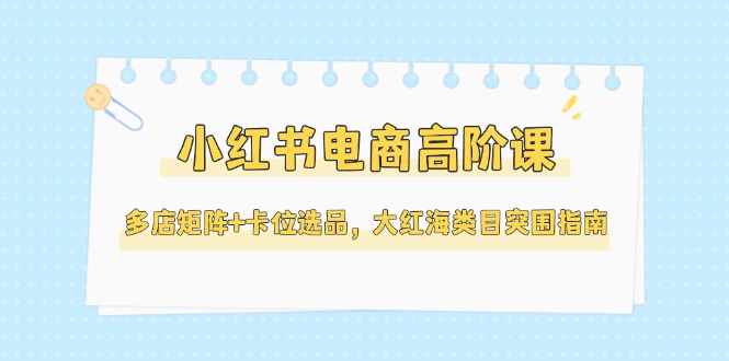 小红书电商高阶课,多店矩阵+卡位选品,大红海类目突围指南(更新5月) 小红书电商高阶课,多店矩阵+卡位选品,大红海类目突围指南(更新5月)