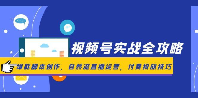 视频号实战全攻略,爆款脚本创作,自然流直播运营,付费投放技巧 视频号实战全攻略,爆款脚本创作,自然流直播运营,付费投放技巧