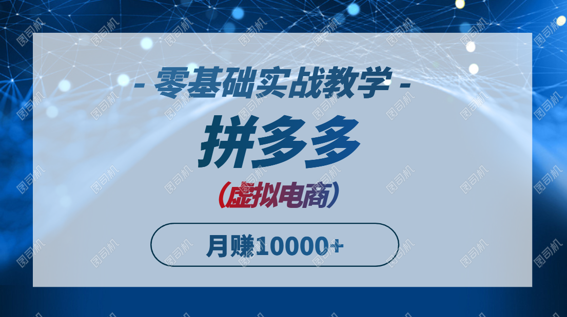 拼多多虚拟电商,零基础实战教学,快速打爆商品,新手也能月入10000+ 拼多多虚拟电商,零基础实战教学,快速打爆商品,新手也能月入10000+