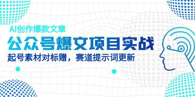 公众号爆文项目实战,AI创作爆款文章,起号素材对标赠(附赛道AI提示词) 公众号爆文项目实战,AI创作爆款文章,起号素材对标赠(附赛道AI提示词)