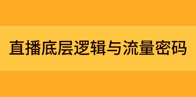 直播底层逻辑与流量密码:定位模型+案例拆解,急速流承接与数据优化全攻略 直播底层逻辑与流量密码:定位模型+案例拆解,急速流承接与数据优化全攻略