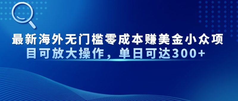 最新海外无门槛零成本赚美金小众项目可放大操作，单日可达300+ - 技研社-技研社