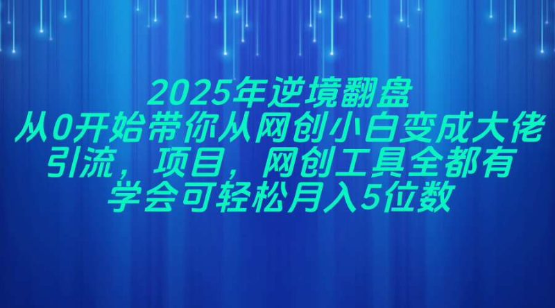 2025年逆境翻盘,从0开始带你从网创小白变成大佬,引流,项目,网创工… - 技研社-技研社