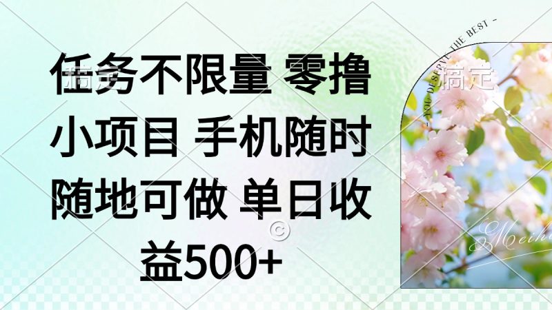 零撸小项目:手机随时可做,任务不限量-技研社