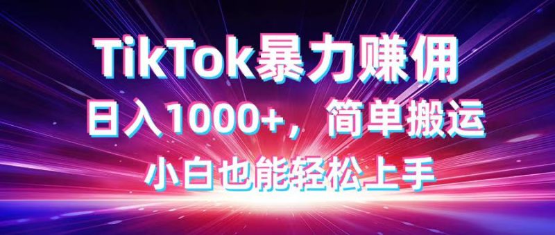 TikTok搬运暴力赚佣,日入1000+,简单搬运,小白也能轻松上手 - 技研社-技研社