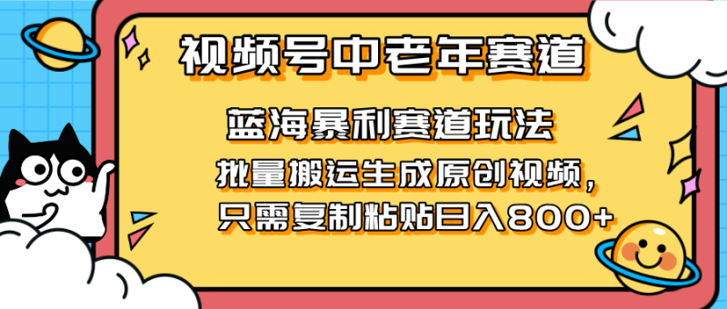 2025视频号中老年短视频蓝海暴利风口!复制粘贴搬运视频单日赚800+,无… - 技研社-技研社