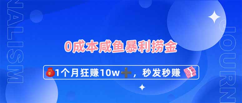 0成本闲鱼暴利捞金，1个月狂赚10W+，秒发秒赚新玩法 - 技研社-技研社