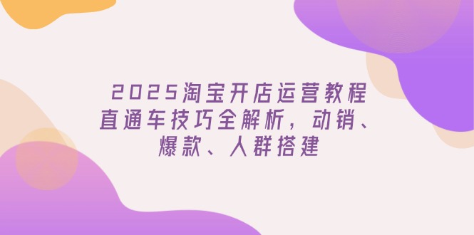 2025淘宝开店运营教程更新:直通车技巧全解析,动销-技研社