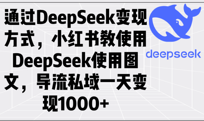 通过DeepSeek变现方式，小红书教使用DeepSeek图文，导流私域一天变现1000+ - 技研社-技研社
