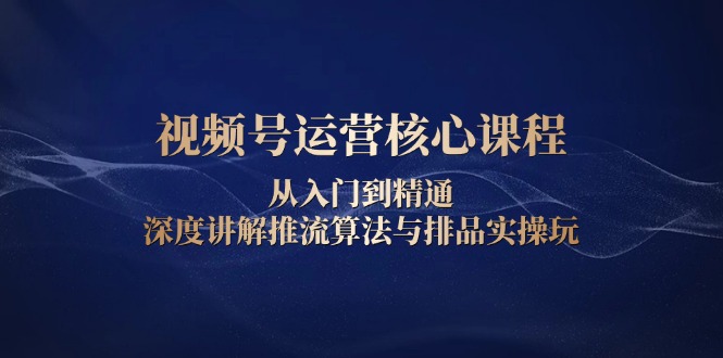 视频号运营核心课程，从入门到精通，深度讲解推流算法与排品实操玩 - 技研社-技研社