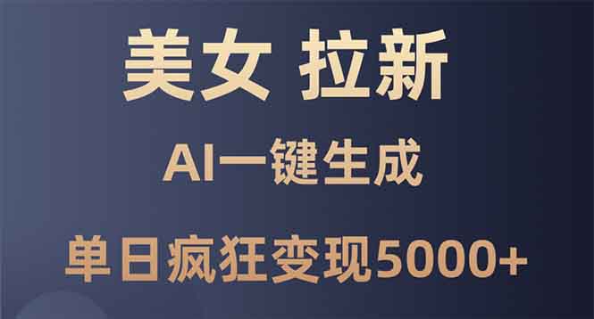 美女暴力拉新，通过AI一键生成，单日疯狂变现5000+，纯小白一学就会！ - 技研社-技研社