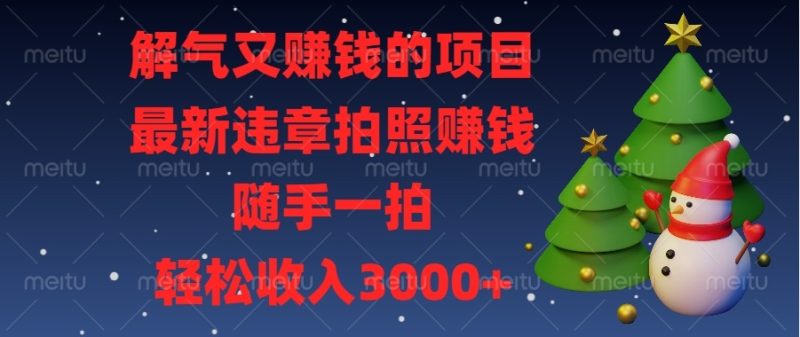 解气又赚钱的项目,最新违章拍照赚钱,随手一拍,轻松收入3000+ - 技研社-技研社