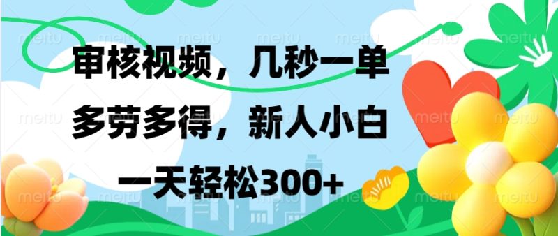 视频审核，新手可做，多劳多得，新人小白一天轻松300+ - 技研社-技研社