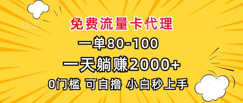 一单80,免费流量卡代理,一天躺赚2000+,0门槛,小白也能轻松上手 - 技研社-技研社