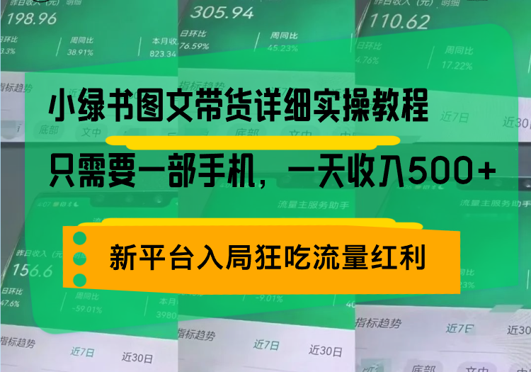 小绿书图文带货详细实操教程,只需要一部手机,一天收入500+,轻松变现 小绿书图文带货详细实操教程,只需要一部手机,一天收入500+,轻松变现