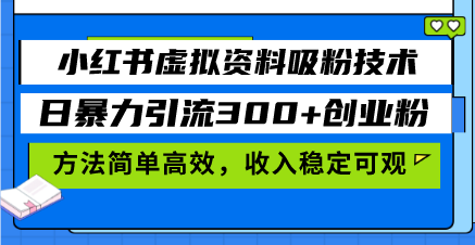 小红书虚拟资料吸粉技术-技研社