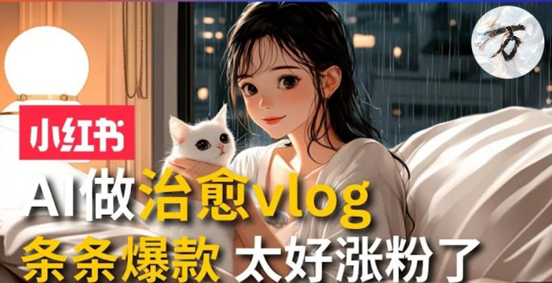 AI治愈系vlog动画视频,小红书1个月轻松涨粉破万,商单报价1500+日入2000+ - 技研社-技研社