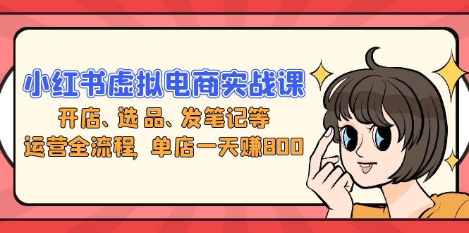小红书虚拟电商实战课：开店、选品、发笔记等运营全流程，单店一天赚800 - 技研社-技研社