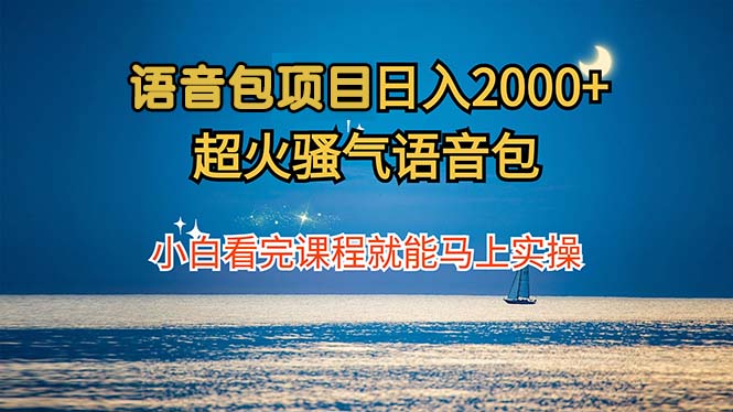 语音包项目:日入2000+,超火骚气语音包小白看完课程就能马上实操-技研社