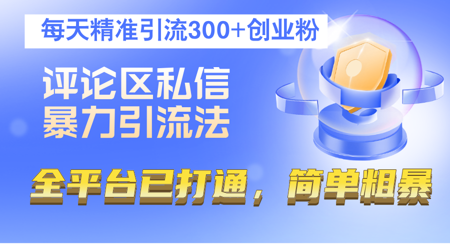 评论区私信暴力引流法，每天精准引流300 创业粉，全平台已打通，简单粗暴