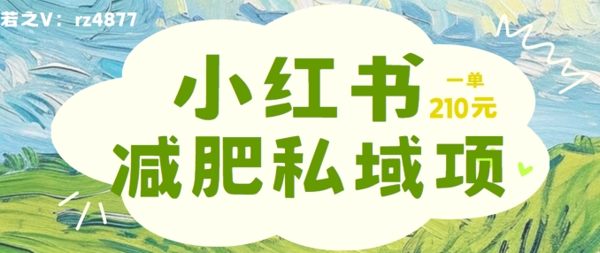 小红书减肥粉,私域变现项目,一单就达210元,小白也能轻松上手【揭秘】 小红书减肥粉,私域变现项目,一单就达210元,小白也能轻松上手【揭秘】