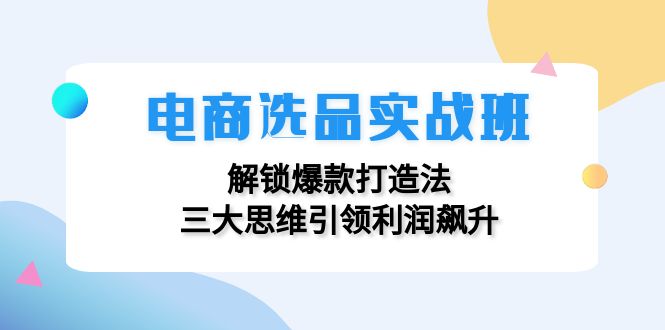 电商选品实战班:解锁爆款打造法,三大思维引领利润飙升 电商选品实战班:解锁爆款打造法,三大思维引领利润飙升
