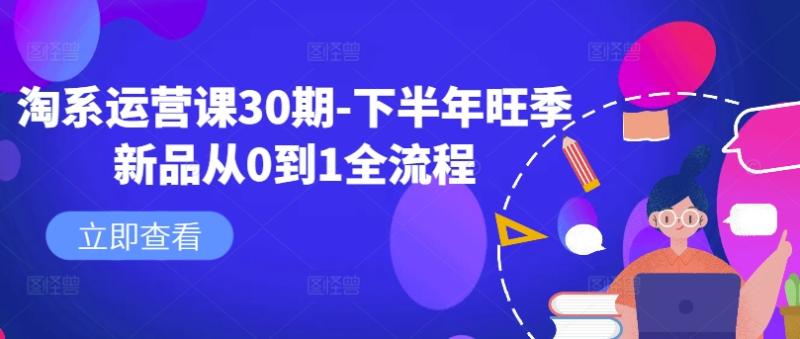 淘系运营课30期-下半年旺季新品从0到1全流程 淘系运营课30期-下半年旺季新品从0到1全流程