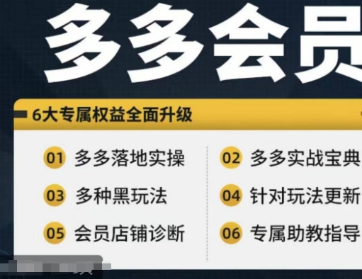 拼多多会员,拼多多实战宝典+实战落地实操,从新手到高阶内容全面覆盖 拼多多会员,拼多多实战宝典+实战落地实操,从新手到高阶内容全面覆盖