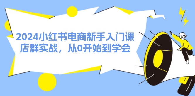 2024小红书电商新手入门课,店群实战,从0开始到学会(31节) 2024小红书电商新手入门课,店群实战,从0开始到学会(31节)