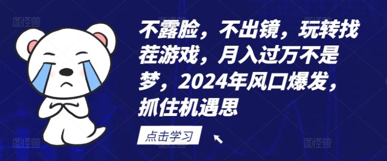 不露脸，不出镜，玩转找茬游戏，月入过万不是梦，2024年风口爆发，抓住机遇【揭秘】 - 技研社-技研社