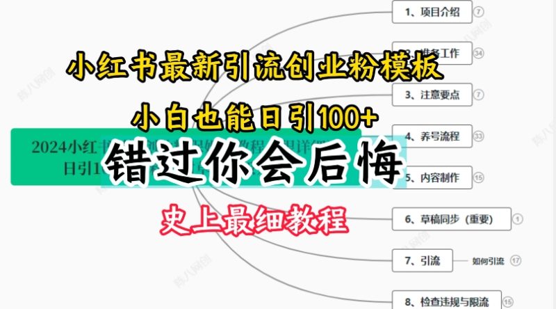 2024小红书引流创业粉史上最细教程,手把手教你引流【揭秘】 2024小红书引流创业粉史上最细教程,手把手教你引流【揭秘】