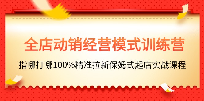 全店动销:经营模式训练营,指哪打哪100%精准拉新保姆式起店实战课程-技研社