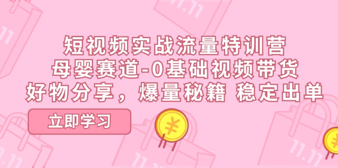 短视频实战流量特训营,母婴赛道-0基础带货,好物分享,爆量秘籍 稳定出单 短视频实战流量特训营,母婴赛道-0基础带货,好物分享,爆量秘籍 稳定出单