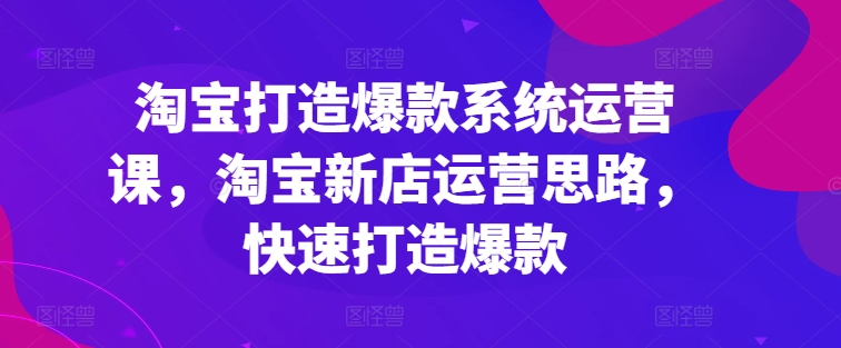 淘宝打造爆款系统运营课-技研社