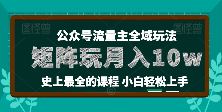 2024年公众号流量主全新玩法，核心36讲小白也能做矩阵，月入10W+ - 技研社-技研社