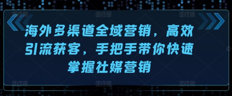 海外多渠道全域营销:高效引流获客,手把手社媒营销-技研社