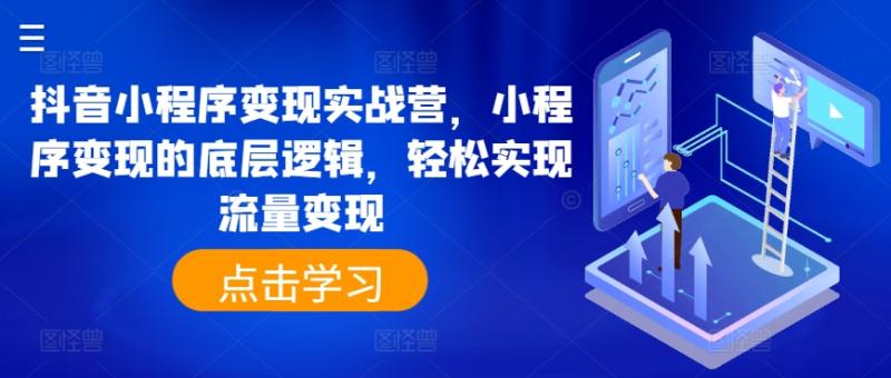 抖音小程序变现实战营,小程序变现的底层逻辑,轻松实现流量变现 抖音小程序变现实战营,小程序变现的底层逻辑,轻松实现流量变现