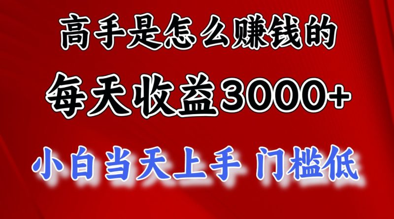 高手是怎么赚钱的,一天收益3000+ 这是穷人逆风翻盘的一个项目,非常… - 技研社-技研社